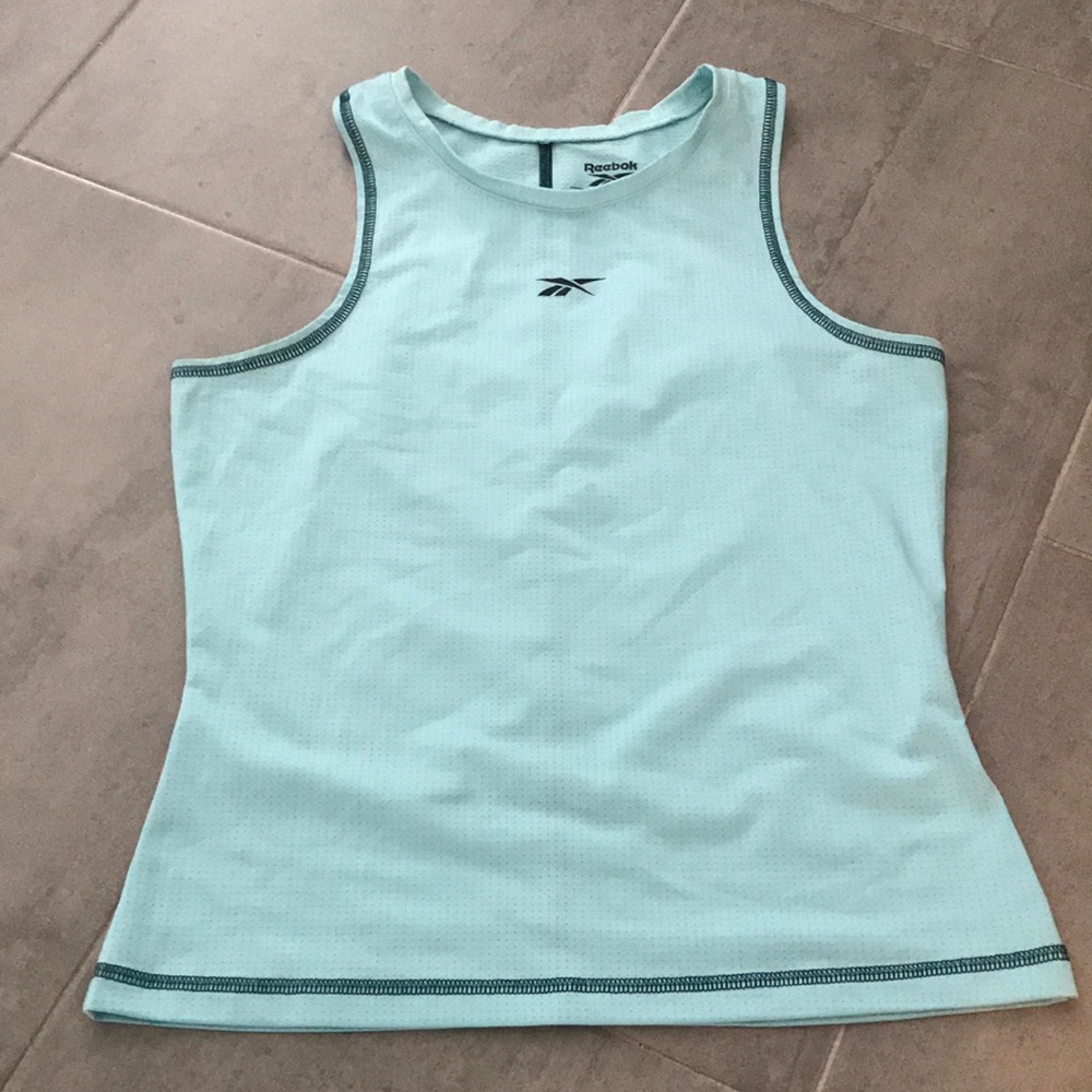 Reebok Light Blue Tank Top with Dark Trim